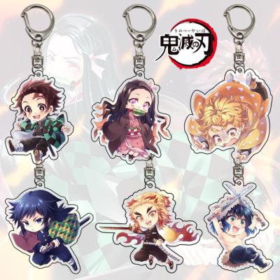 China Anime Enduring Demon Slayer Kimtsu No Yaiba Tanjirou Nezuko Zenitsu Inosuke Acrylic Key Chain Cosplay For Anime Fans for sale