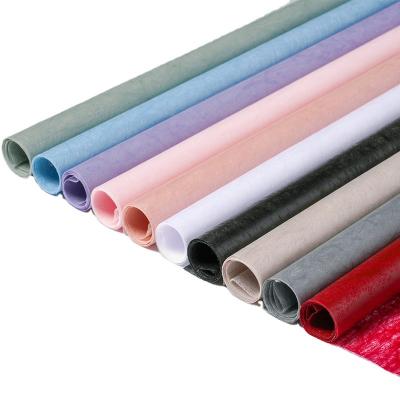 China Wholesale new design soft texture cotton candy slightly waterproof striping waterproof flower wrapping paper for sale