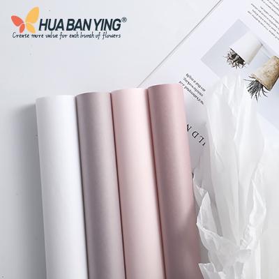 China Recyclable Exquisite Waterproof Color Bouquet Plain Design Wrapping Paper for sale