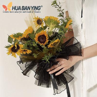 China Valentine's Day Dream Series Recyclable Pleated Wave Yarn Bouquet Flouncy Kraft Paper Mesh for sale