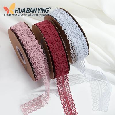 China Korean Style 3.0cm Elegant Lace Ribbon Floral Gift Wrapping Material Ribbon For Wedding Decoration for sale