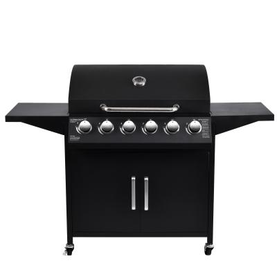 China Adjustable Height Outdoor Garden Gas Movable 6 Burners GRILL Camping Smokeless Gas BBQ Grill for sale