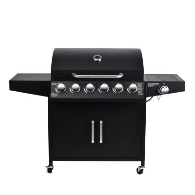 China Adjustable Height Outdoor Garden Gas Movable 6+1 Burners GRILL Camping Smokeless Gas BBQ Grill for sale