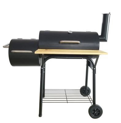 China New Design Double Barrel Charcoal Grill Portable BBQ Grill Easily Cleaned BBQ Smoker Outdoor Charcoal Grill for sale