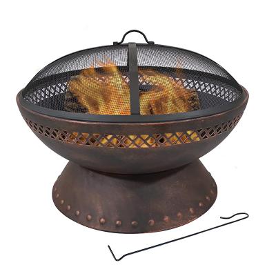 China Stocked Diameter 25-Inch Outdoor Chalice Steel Fire Wood Burning Pit for sale