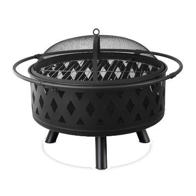 China North Land Outdoor Wood Burning Fire Easily Cleaned Pit Backyard With Cooking BBQ Grill Black for sale