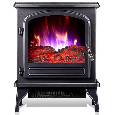 China 3D Flame Electric Fireplace Freestanding Electric Fireplace With Heating With Three Sides Visible Flame For Home Single Door for sale