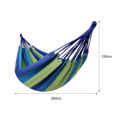 China Concise style home indoor hammock large thicken garden stripe canvas widened foldable portable hammock sleeping without stand for sale