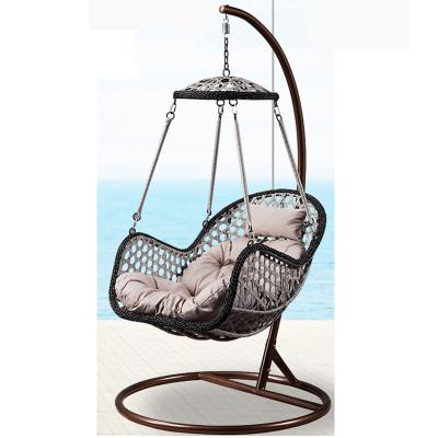 China Concise Style Outdoor Double Seat Garden Furniture Rattan Patio Swings Egg Hanging Chair for sale