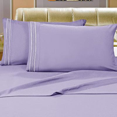 China Antistatic Solid Microfiber Bed Sheet Set American Size Sheet Set for sale