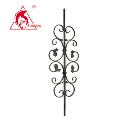 China Ornamental Elegant Iron Balcony Window Guide Rail Wrought Iron Fence Designs for sale