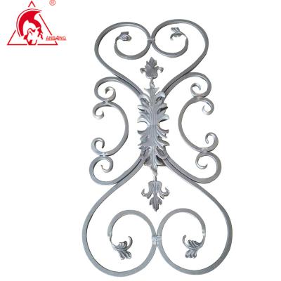 China Metal Opens Wrought Iron Ornamental Components Galvanized Baluster Scrolls Decorative Component for sale