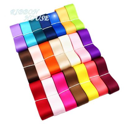 China Wholesale High Tenacity Christmas Ribbons (5yards/lot) 20mm Double Face High Quality Polyester Satin Ribbon for sale