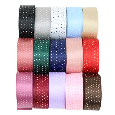 China High Tenacity DIY Ribbon Series Handmade Ribbons (25 yards/lot) 25mm Small Dots Printed Satin Beautiful Wholesale for sale