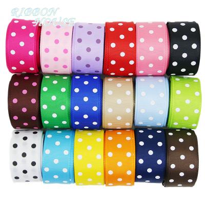 China High Tenacity Cartoon Polka Dots Printed Grosgrain Ribbon Lovely Series Ribbons (10 yards/lot) 25mm Wholesale for sale