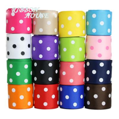 China High Tenacity Cartoon Polka Dots Printed Grosgrain Ribbon Lovely Series Ribbons (10 yards/lot) 38mm Wholesale for sale