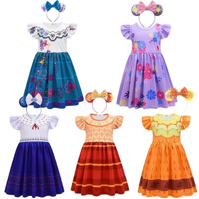 China Girls Encanto Charm Dress Encanto Disguise Carnival Summer Virgin Children Princess Midi Mirabel Isabela Birthday Party Dress U for sale