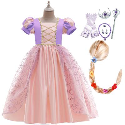 China Kids Rapunzel Dress Girl Fantasy Masquerade Costume Kids Dress Up Rapunzel Costume Girl Birthday Party Christmas Evening Dress for sale