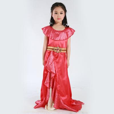 China Little Girls Fantasy Elena Cosplay Costume dress Off Shoulder Bow Sash Multi Layers Princess Elena Dresses Clothing for sale