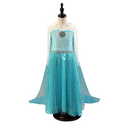 China Girl Elsa Dress Kids Summer Sequins Princess Costume Children Snow Queen Elsa Halloween Costume Cosplay Fancy Dress For Kids for sale