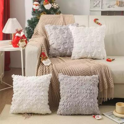 China Christmas Decorative Pillow Cover Viable Plush Pillow Covers Luxury Style Cushion Case Snowflake For Christmas Home Decoration for sale