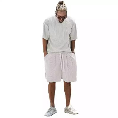 China 2022 Designer Blank Two Piece Jogger Blank Two Piece Summer Mens QUICK DRY Custom T Shirt And Short Set for sale