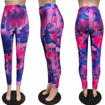 China Anti-Wrinkle New Arrivals High Waist Tie Dye To Print Skinny Women Pants Sehe Fashion for sale