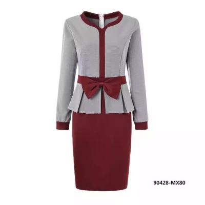 China Breathable Modest Office Dresses With Bow Long Sleeve Casual Suits For Business Pant Suits For Women for sale