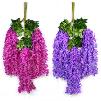 China SW-WS001 wedding decoration artificial silk wisteria flower simulated silk wisteria for sale for sale