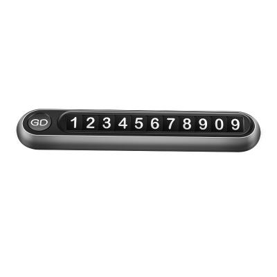 China Hard Classic Aluminum Card Car Parking Number Telephone Style Temporary Stop Sign for sale