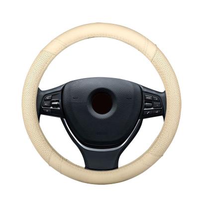 China 2021 factory soft sale car genuine leather accessories Camosh steering wheel covers for sale