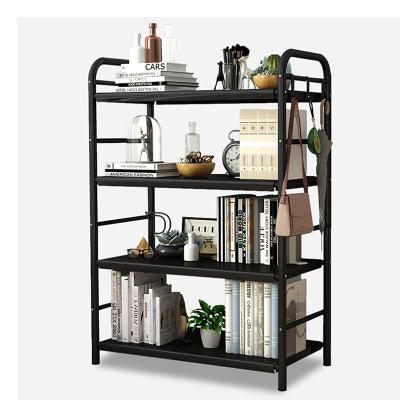 China 5 Tier Metal Convertible Large Industrial Frame Wooden Bookcase Standing Book Shelves Show Shelves Storage Organizer for Home Office for sale