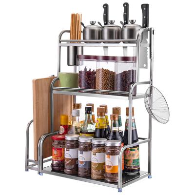 China 2022 New Item Viable Multifunctional Kitchen Knife Holder and Spice Storage Rack Kitchen Knife Shelf for sale