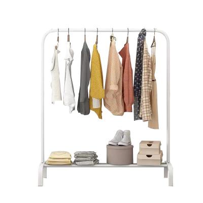 China 2022 New Wardrobe Clothing Rack Clothes Organizer Rack With Metal Shelves Hanging Clothing Coat Rack for sale