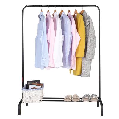 China Multi-Layer Wardrobe Clothes Shoes Coat Rack Floor Stand Single Indoor Bedroom Clothes Standing Coat Rack for sale