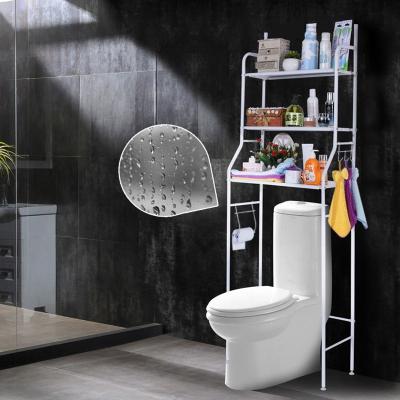 China Space-saving Rack Bathroom Washing Machine Kitchen Shelving Cabinet Toilet Rack Shelf for sale