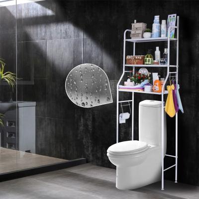 China Adjustable 3 Layers Toilet Paper Holder Shelf Universal Bathroom Organizer Adjustable Shelves Over Toilet Storage Rack for sale