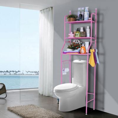 China Multifunctional Sustainable No Drilling Easy Collect Organizer Toilet Storage Rack for sale