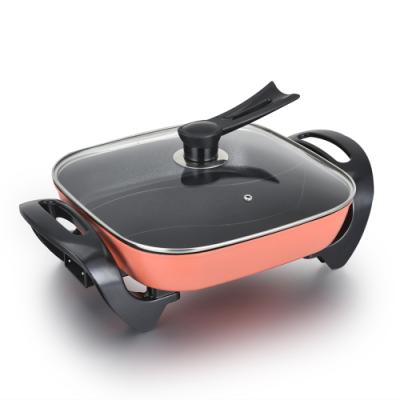 China 2021 Wholesale Hotel Manufacturer Multifunction Square Electric Grill Pan Aluminum Nonstick Hot Pot With Temperature Control In Stock for sale