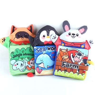 China Hand Puppet Soft Tissue Book Touch Cloth Books Premium Quality Cloth and Feel Toddlers Baby Education Books for sale