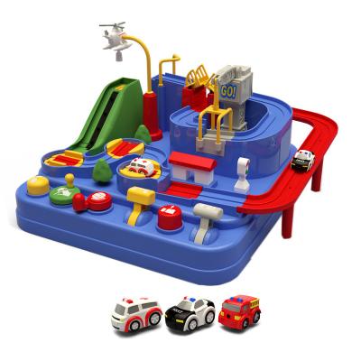 China Slot Toy Vehicle Adventure Toys Kids Puzzle Playsets City Rescue Miniature Race Car Track Educational Preschool Toy for sale