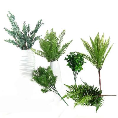 China Hot Selling Artificial Silk+Plastic Ferns Green Plants Artificial Ferns For Decoration for sale