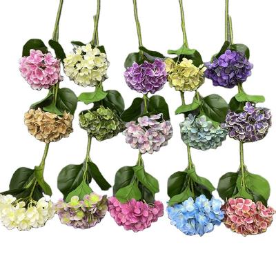 China Beautiful Colorful Artificial Flower Simple Hydrangeas Flower Artificial Wedding Party Home Cafe Decoration for sale