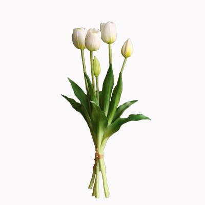 China 5 Heads High Quality Artificial Silk Rose Tulip Flowers For Wedding Party Decoration Table Centerpiece Home Flower for sale