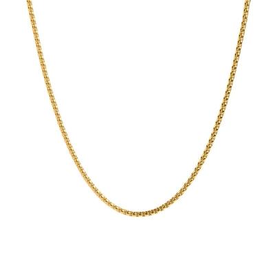 China Fashion Stainless Steel Chain 18K Gold Square Chain Environmental Friendly Simple Basic Necklace for sale