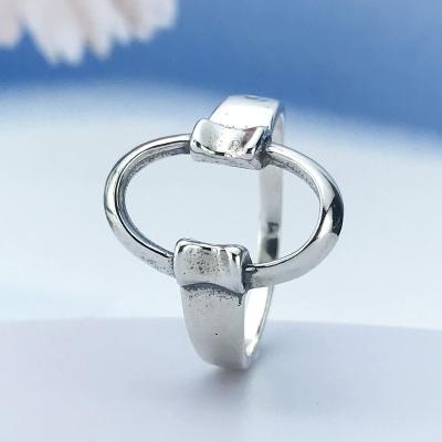 China Other Women's Retro S925 Sterling Silver Index Finger Ring Personality Silver Geometric Ring for sale