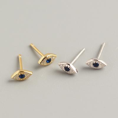 China Small Silver Eye Stud Earrings Earrings Women S925 Sterling Silver Diamond Devil Eye Stud Earrings CLASSIC for sale