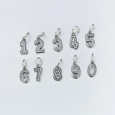 China BOHIME Personalized Sterling Silver Jewelry Arabic Numerals Bracelet Pendant for sale