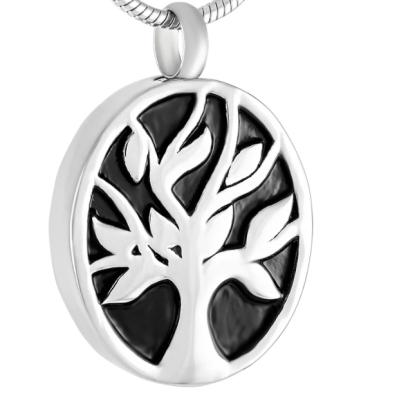 China CLASSIC High Quality Oval Tree Of Life Cremation Necklace Love Pendant Screw Ashes Urn Keepsake Pendant Memorial Jewelry for sale