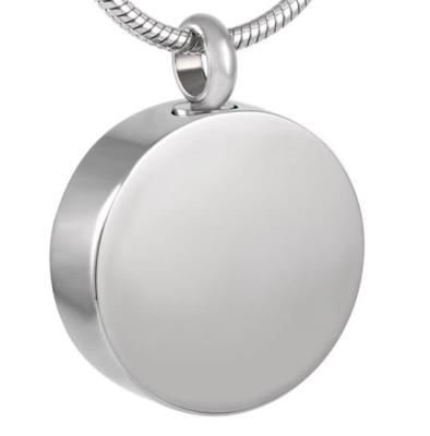 China FULL EMPTY Casual/Sporty Stainless Steel White Round Memorial Keepsake Cremation Jewelry Necklace Pendants Burial Cemetery Ash Urns for sale